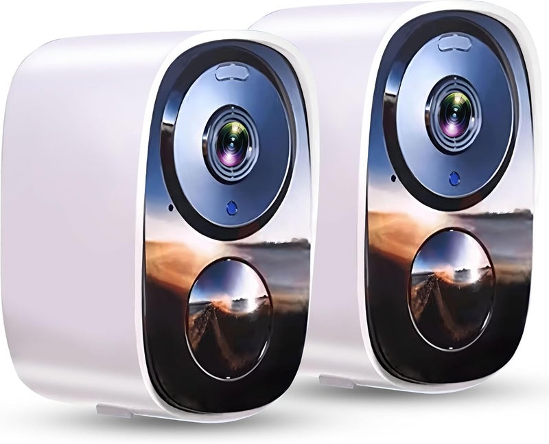 HITELLARCAM 2025 Upgraded 2K Security Cameras Wireless Outdoor (2 Pack), Free Cloud Storage, Long Battery Life, AI Motion Detection, Spotlight & Siren, Waterproof, WiFi Surveillance Outdoor Camera with 2-Way Talk - Image 1
